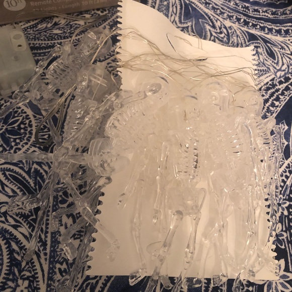 Pier 1 Halloween Skeleton Glimmer Strings Lights 10’ 7 in 1 Function Glam - Picture 7 of 15